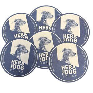 Hera the Dog Lot of 6 Coasters Animal Rescue Vodka